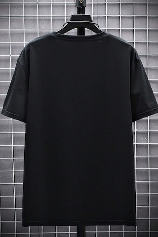 Erkek Ny Baskılı Oversize Tshirt Siyah