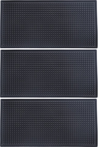 Xurunkeji 3 Paket Siyah Bar Matı Dökülme Matı Cam Kurutma Matı Kokteyl Karıştırma Servis Matı Tezgah Üstü İçin 12 İnç U X 6 İnç G Siyah