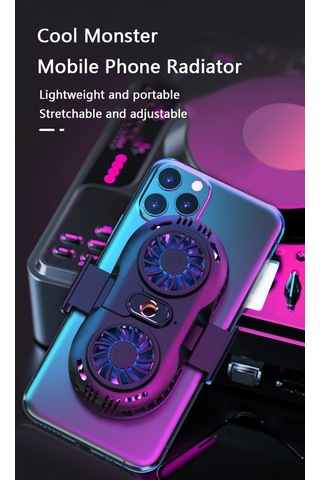 Çift Fanlı Telefon Radyatörü Telefon Tutucu Soğutma Pedi Gamepad Denetleyici Isı Emici