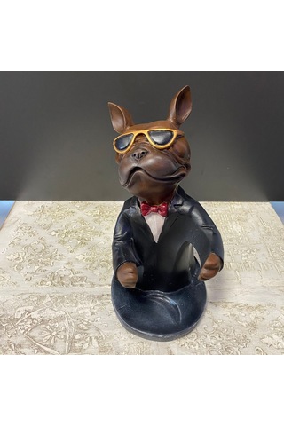 Buldog Köpek Şaraplık Şişe Tutucu