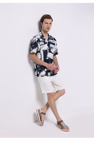 Colin's Colins Regular Fit Shirt Neck Baskılı Erkek Lacivert Kısa Kol Gömlek Cl1076790 Q1.v1 Npd Navy Printed