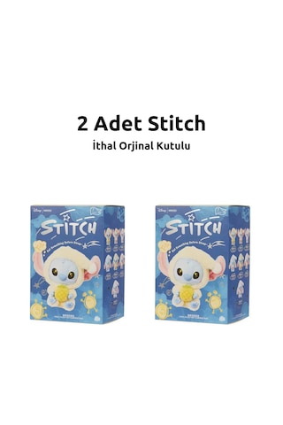 Lisanslı 2 Adet Stitch Peluş Askılı Anahtarlıklı Kutulu Sürpriz Model Blind Box Stiç Çok Renkli