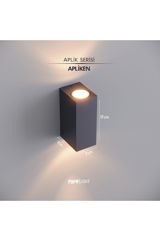 FoneLight Apliken 17 cm Çift Yönlü GU10 LED Duvar Apliği Antrasit Alüminyum IP65 Bahçe Dış Cephe Aydınlatması 14W 3000K - Seo Uyumlu