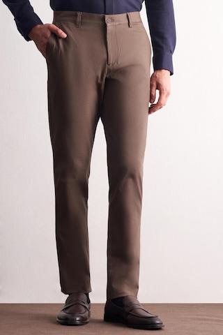 Kahverengi Yan Cep Düz Paça Pamuklu Comfort Fit Chino Casual Pantolon 1003255167 Kahverengi