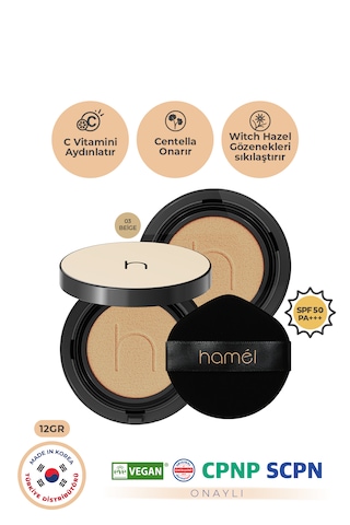 Zero Fit Cushion Kore Fondöten Spf50+ Pa+++ Refill X2 12g Beige
