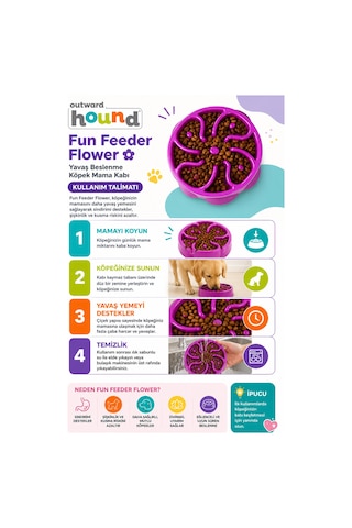 Fun Feeder Flower Yavaş Beslenme Köpek Mama Kabı Large