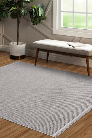 Ecolle Modern Halı Dayanıklı, Yumuşak Dokulu, Dokuma Taban, Tozumaz Gri
