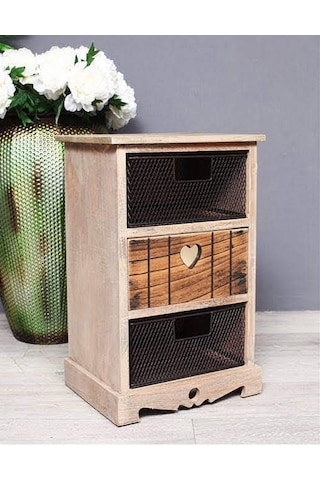 Rayne 3 Çekmeceli Dekoratif Sepet Sebzelik Patates Soğanlık 35x56