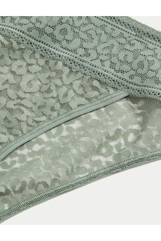 Marks & Spencer Dantel Detaylı Brazilian Tipi Külot T61006232B Açık Haki