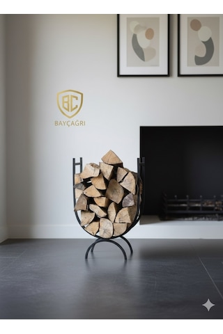 Şömine İçin Odunluk Odun Standı Bağ Evi Dekoratif Şömüne Odunluğu