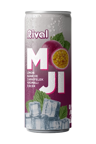 Rival Moji Limon, Nane Ve Çarkıfelek Meyvesi Aromalı Gazlı İçecek 250 Ml 24'lü