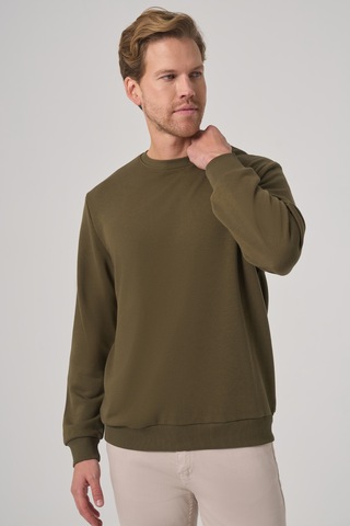 Morven Erkek Haki Basic Bisiklet Yaka Sweatshirt 26ks063001710 Haki