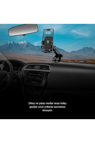Telefon Tutacağı Ayarlı Güçlü Vantuzlu Araç İçi Torpido Üstü Tel Tutucu Üniversal Siyah Glz03517212 Siyah