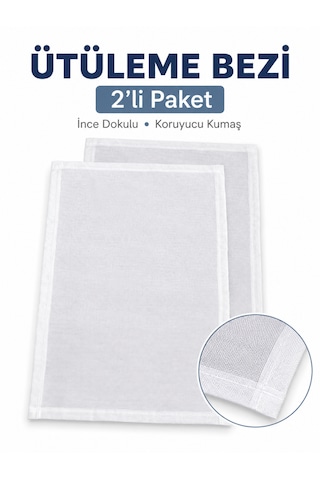 Beylini 2 Adet 33x65 Ütü Filesi Hassas Kumaşlar İçin Yanmaz Isıya Dayanıklı Ütü Bezi Ütüleme Matı Kırışmaz Şeffaf File Ütü Altlığı Beyaz