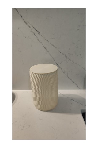Mini Masaüstü Çöp Kovası - Krem