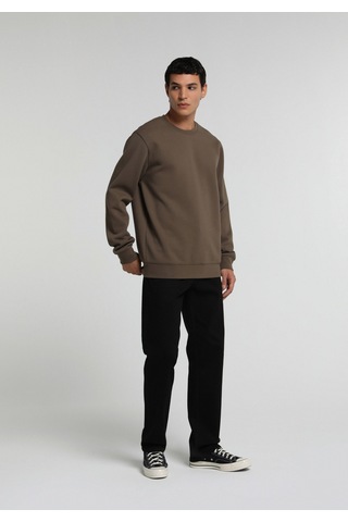 Colin's Colins Regular Fit Yuvarlak Yaka Düz Erkek Kahverengi Sweatshirt Cl1082264 Q1.v2 Tpe Gri