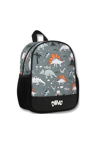 Famebag-ümit Çanta Siyah Gri Dinazor Anaokulu Çantası 3'lü Set