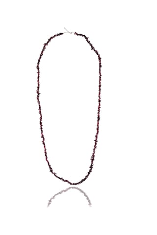 Stoneage Jewellery Lal Doğal Taş Çift Sıra Kadın Uzun Kolye Altın