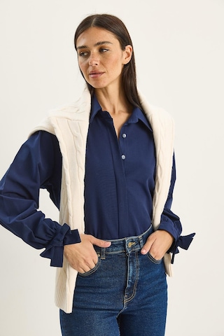 Shade Kadın Manşet Detaylı Poplin Gömlek 2153 60283763 - Lacivert