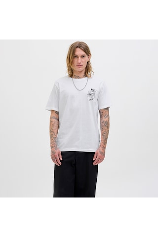 Jack & Jones Jack&jones Relax Erkek Beyaz Bisiklet Yaka Tişört Beyaz