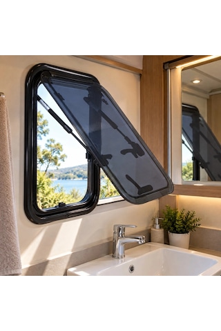 Jarup Flat Açılır Karavan Penceresi 45x50 Cm Siyah Jr4550fb S