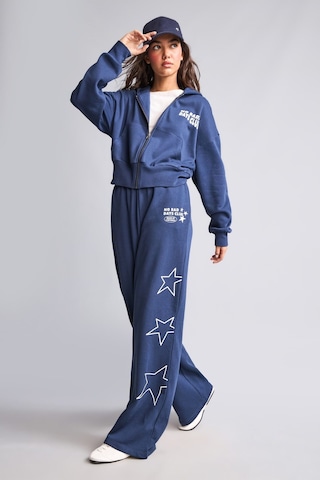 Defacto Wide Leg Yıldız Baskılı Kalın Kumaş Eşofman Altı H4222ax26wnnv241 Lacivert-nv241