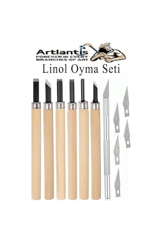 Linol Oyma Seti 6 Parça 1 Paket Kretuar Bıçağı Linol Oyma Kesme Bıçak Seti 6 Bıçaklı Linolyum Baskı Ahşap Sa