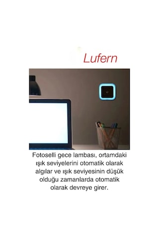 Fotoselli Gece Lambası Karanlıkta Otomatik Yanıp Sönen Aydınlığa Duyarlı Koridor Antre Loş Led Işık Mavi
