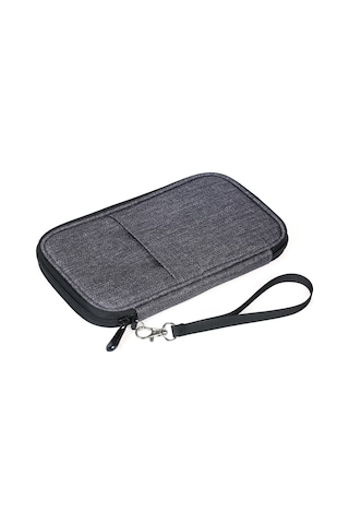 Hangfox Pratik Seyahat Çantası: 13 Cep Ve Kalem Klipsli Pasaport Cüzdanı - Gri Gri