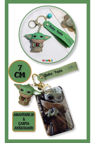 Star Wars Mandalorian The Child Grogu Baby Yoda Figür Anahtarlık Ve Kartlık 2 Si Bir Arada - Model 5