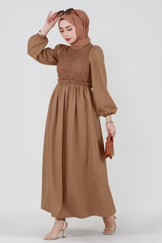 Sevitli Firuze Elbise-camel-3414-camel Camel