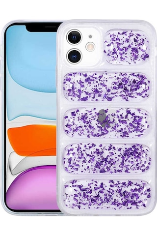 Apple Uyumlu iPhone 11 Kamera Korumalı Simli Airbag'li Zore Dalga Kapak
