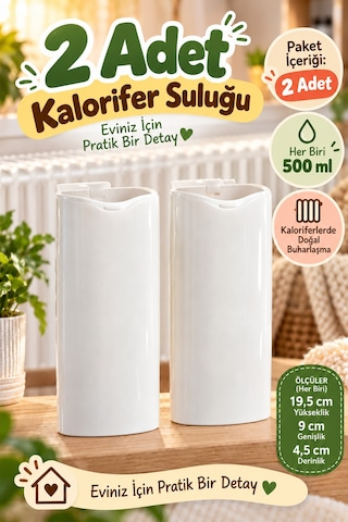 Beyaz Kalorifer Suluğu 2'li Set Her Biri 500 Ml Askılı Petek Su Haznesi Evde İçin Radyatör Aksesuarı