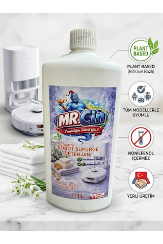 Mr.cin Robot Süpürge Deterjanı Karçiçeği Kokulu 1 Litre X 3 Adet 3’lü Set