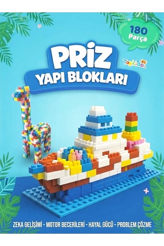 Priz Yapı Blokları 180 Parça Eğitici Yapboz Zeka Geliştirici Motor Beceri Oyuncağı 3+ Yaş
