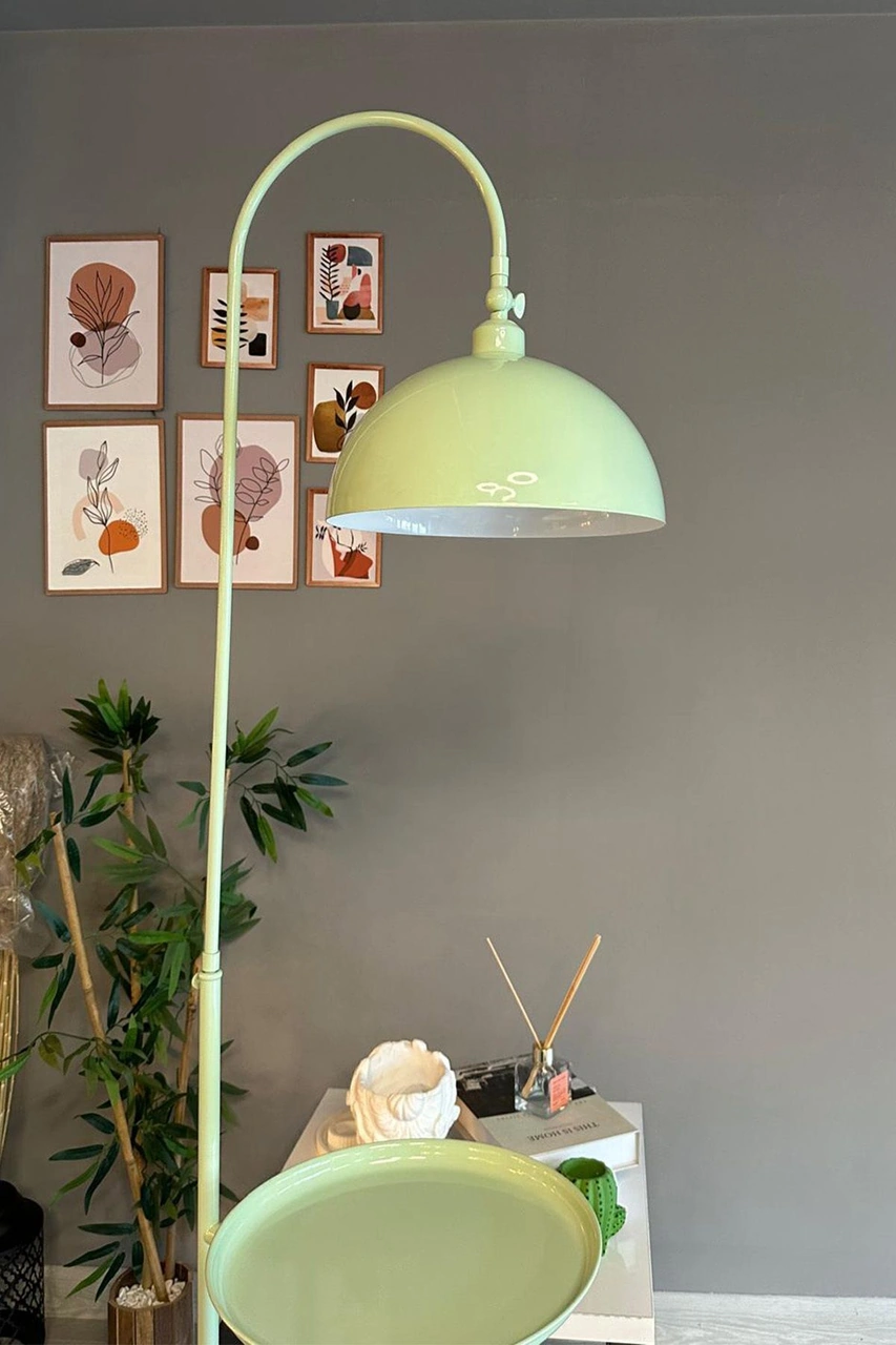 Mint Lambader Hareketli Başlık Sehpalı Modern Dekoratif Metal Oturma Odası Çalışma Odası Su Yeşili