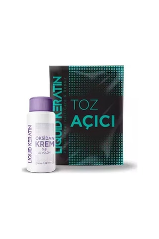 Keratinli Gri Toz Açıcı, Oksidan Kremli Set - Yakmadan Saç Rengi Ve Boya Açıcı Set 30g,60ml 90gr