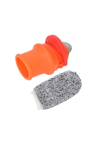 Maiyame Bahçe Hasat Ve Budama Bıçağı - Paslanmaz Çelik Bıçaklı Silikon Parmak Korumalı Parmak Bıçağı 1 Adet Bıçak + 1 Adet Korumalı Parmaklık