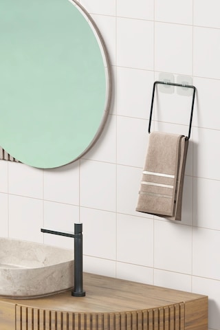 Zabata Yapışkanlı Havluluk Siyah Havlu Askısı Metal Havlu Tutacağı Banyo Mutfak Havluluğu Minimal Siyah