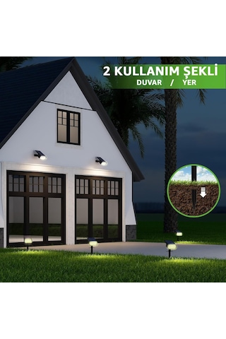Bahçe Aydınlatması 10 Ledli Duvar Ve Yere Uyumlu Güneş Enerjili Led Işık Bahçe Işığı Gün Işığı Led Dı Çok Renkli