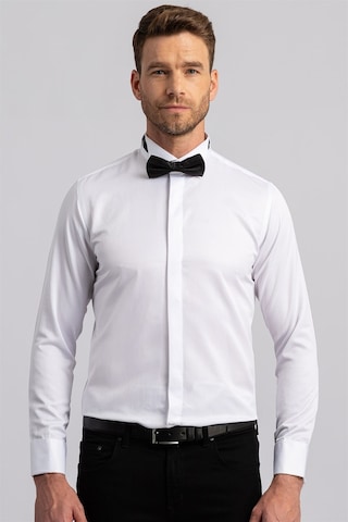 Tudors Slim Fit Ata Yaka Erkek Beyaz Gömlek-1028-beyaz Beyaz