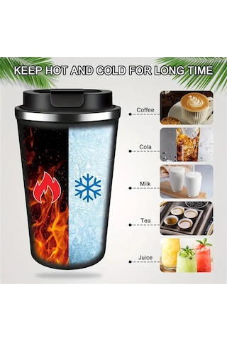 Paslanmaz Çelik Yalıtımlı Fincan 12.85/17.25oz Çift Katmanlı Diğer Siyah