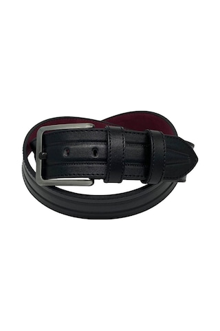 Süzer Deri Kahverengi Suni Deri Dikişli Model 4.5 Cm.lik Spor Kot Kemer - 4513-61-22ks Siyah