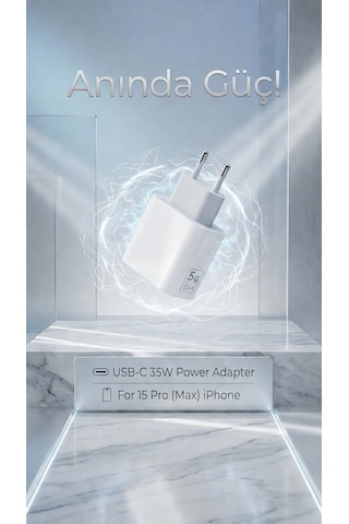 35w Type-c Şarj Adaptörü Apple Uyumlu iPhone Ve Android Süper Hızlı Power Adaptör