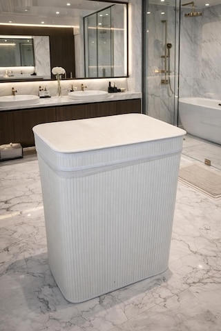 Modern Bambu Beyazlar/renkliler Ayrı Bölmeli Çamaşır Kirli Sepeti 52x32x60cm 100 Litre Büyük Boy Beyaz Çok Renkli