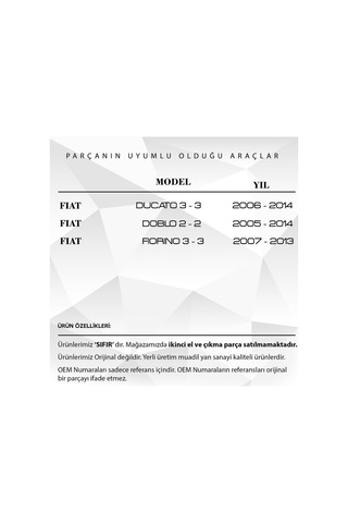 Fiat Doblo İçin Cam Düğmesi Açma Kapağı