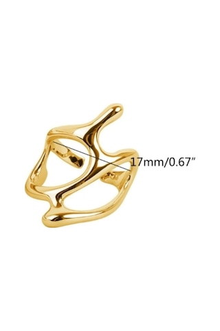 S'82 Geometrik Yüzük, Her Parmağa Ayarlanabilir Tasarım Gold Renk Bzs82