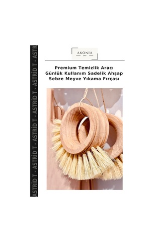 Premium Temizlik Aracı Günlük Kullanım Sadelik Ahşap Sebze Meyve Yıkama Fırçası