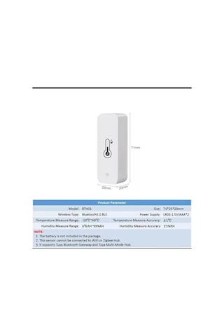 Tuya Bt Akıllı Sıcaklık Nem Sensörü Kapalı Higrometre Bluetooth Uyumlu App Uzaktan Kumanda Alexa Google Home İle Uyumlu
