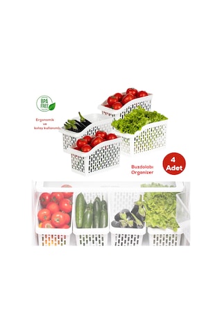 Porsima Org-23 4'lü Çok Amaçlı Dolap İçi Düzenleyici Organizer Beyaz
